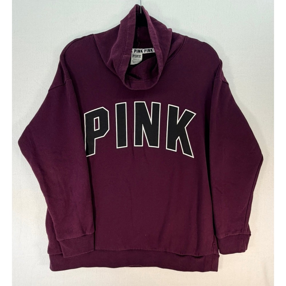 PINK Victoria's Secret Funnel Neck Pullover Sweatshirt Burgundy Maroon Small